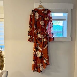 Yumi Kim Asymmetrical Dress in Orange Floral